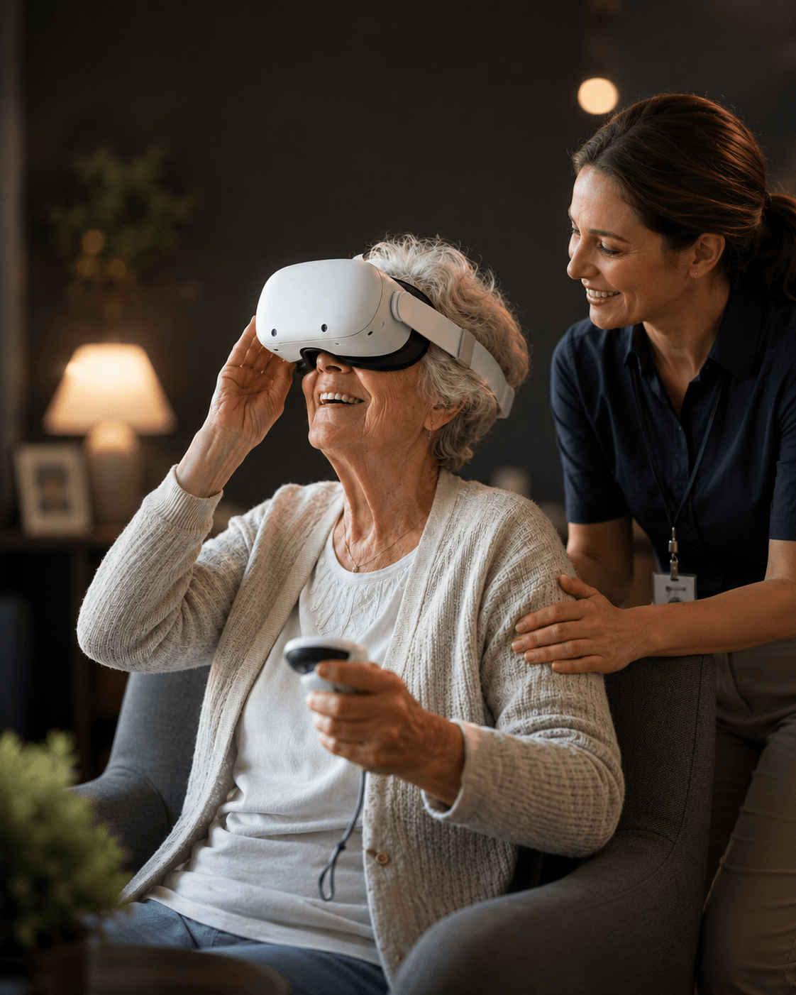 Care team using EvoReality cognitive health platform